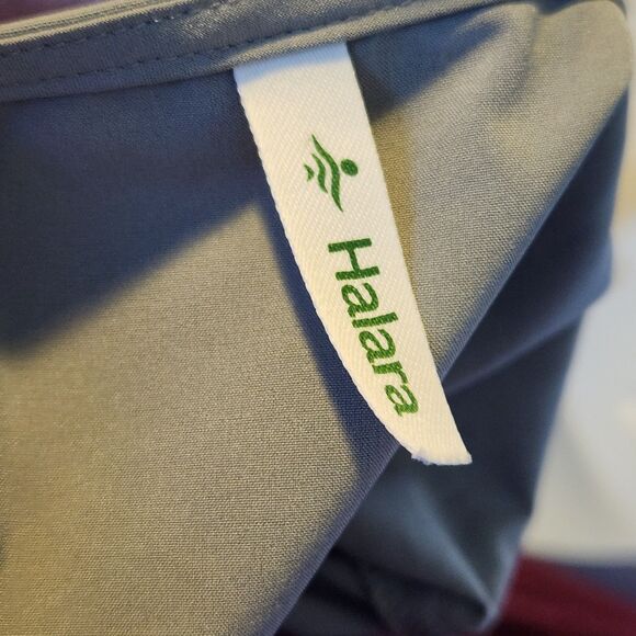 Halara Women's M Breezeful V Neck Pocket Tie Back Quick Dry Midi Dress Gray - Picture 7 of 9